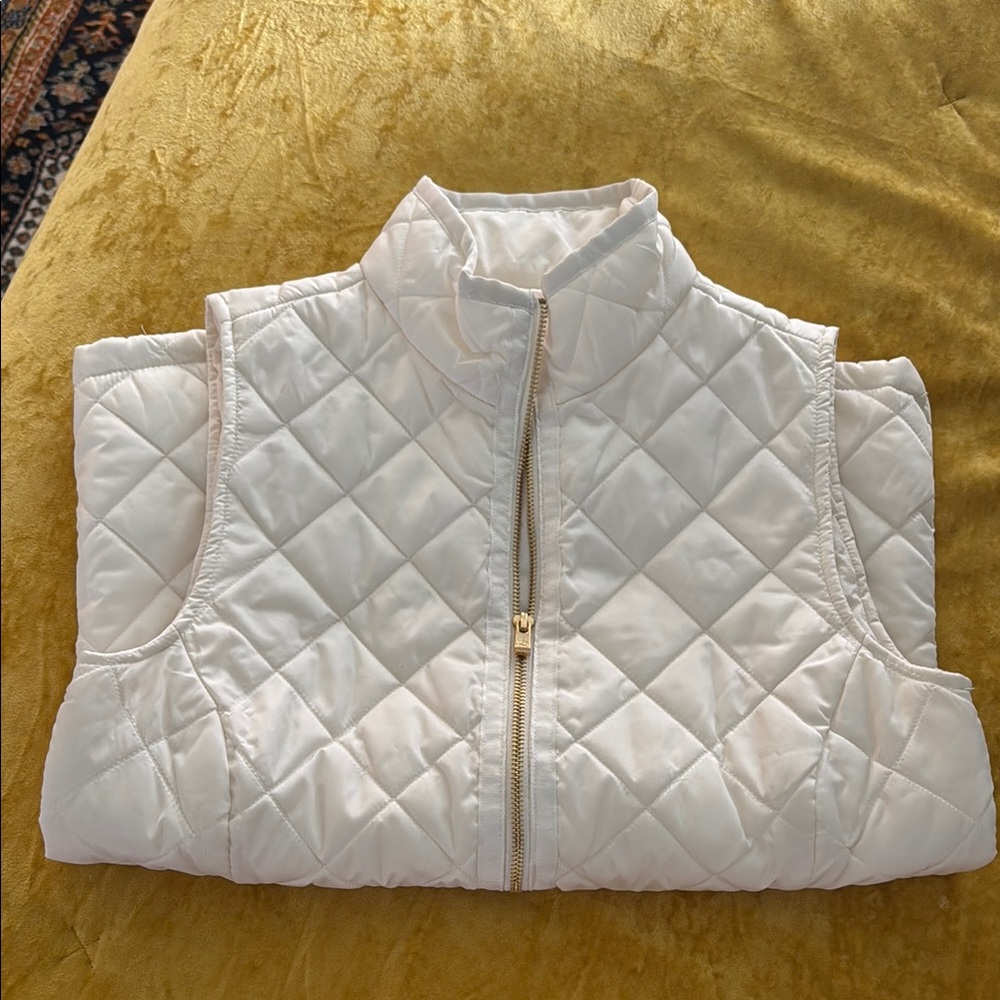 Southern Tide White Quilted Vest